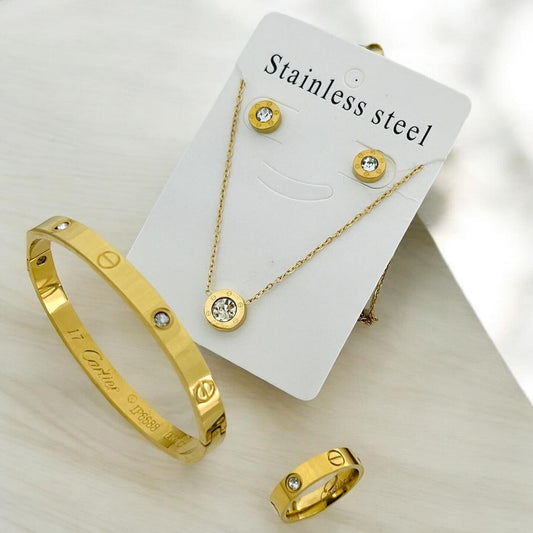 Stainless steel stone set