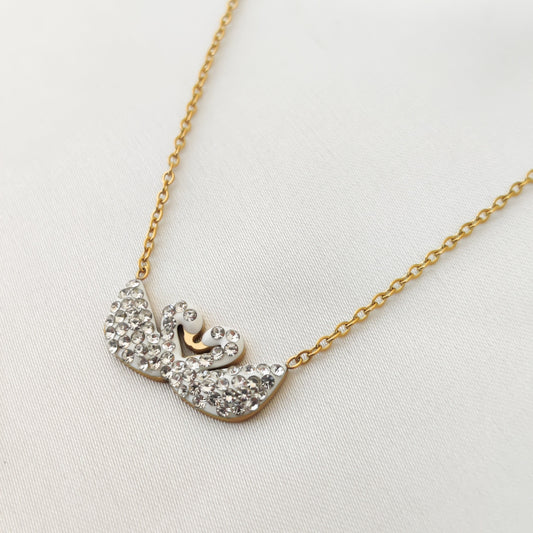 ELEGANT DOUBLE WHITE SWAN NECKLACE