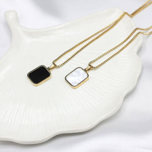 Small Square Necklace (Dual Sided)