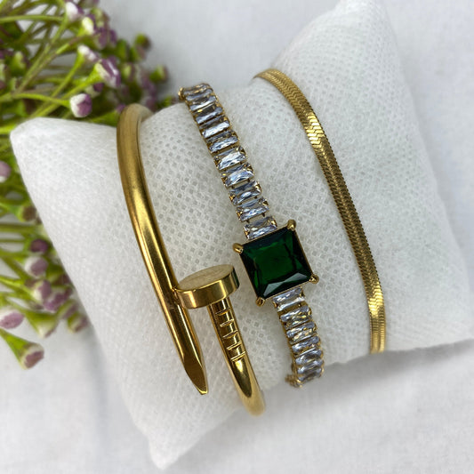 SET OF 2 ELEGANT BRACELETS & NAIL BANGLE