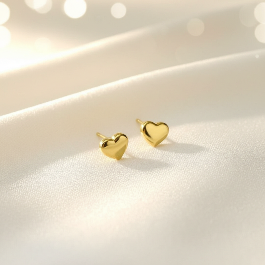 HEART-SHAPED STUD EARRINGS