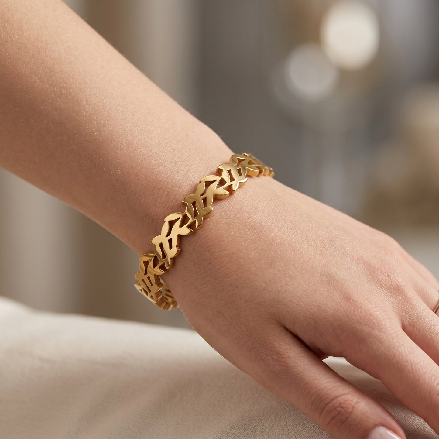 Golden Flower Bangle