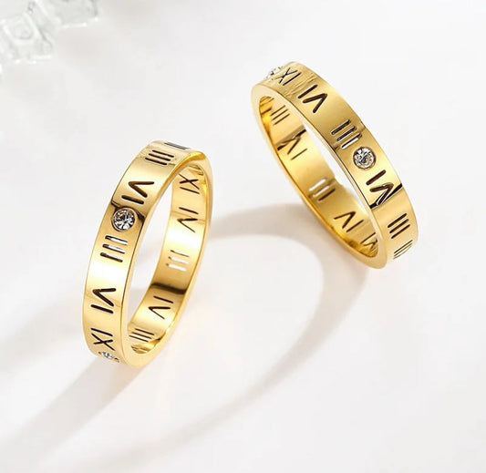 Roman Numeral Band Ring