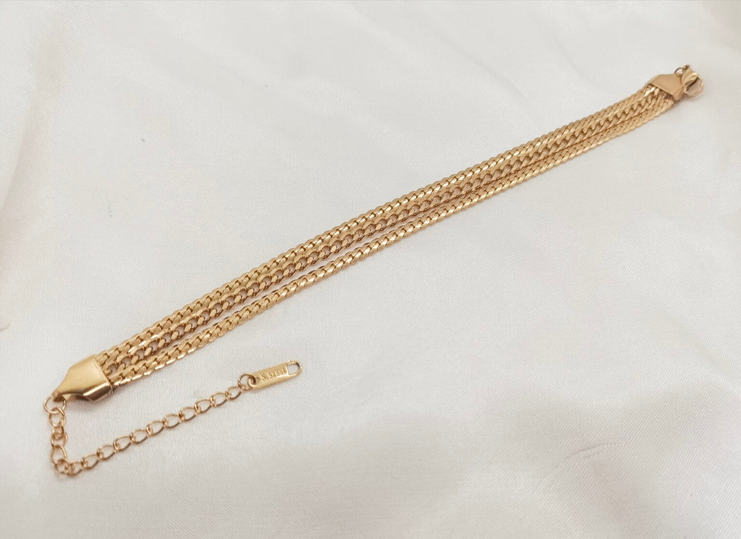 SET OF 3 BRACELET STAINLESS STEEL SET CHAIN,BEATRIX & TRIO CHAIN