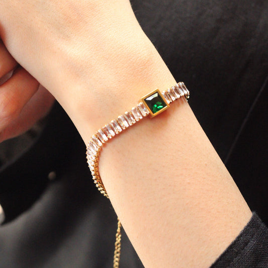Emerald Bracelet And Rowena Bracelet Stack