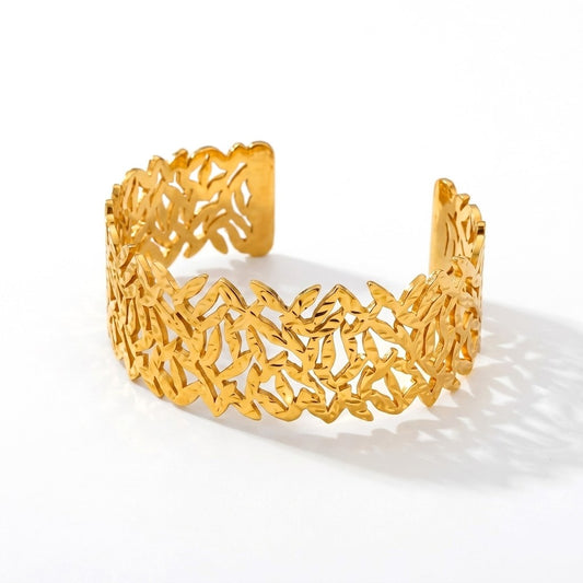Hollow Leaf Cuff - Adjustable