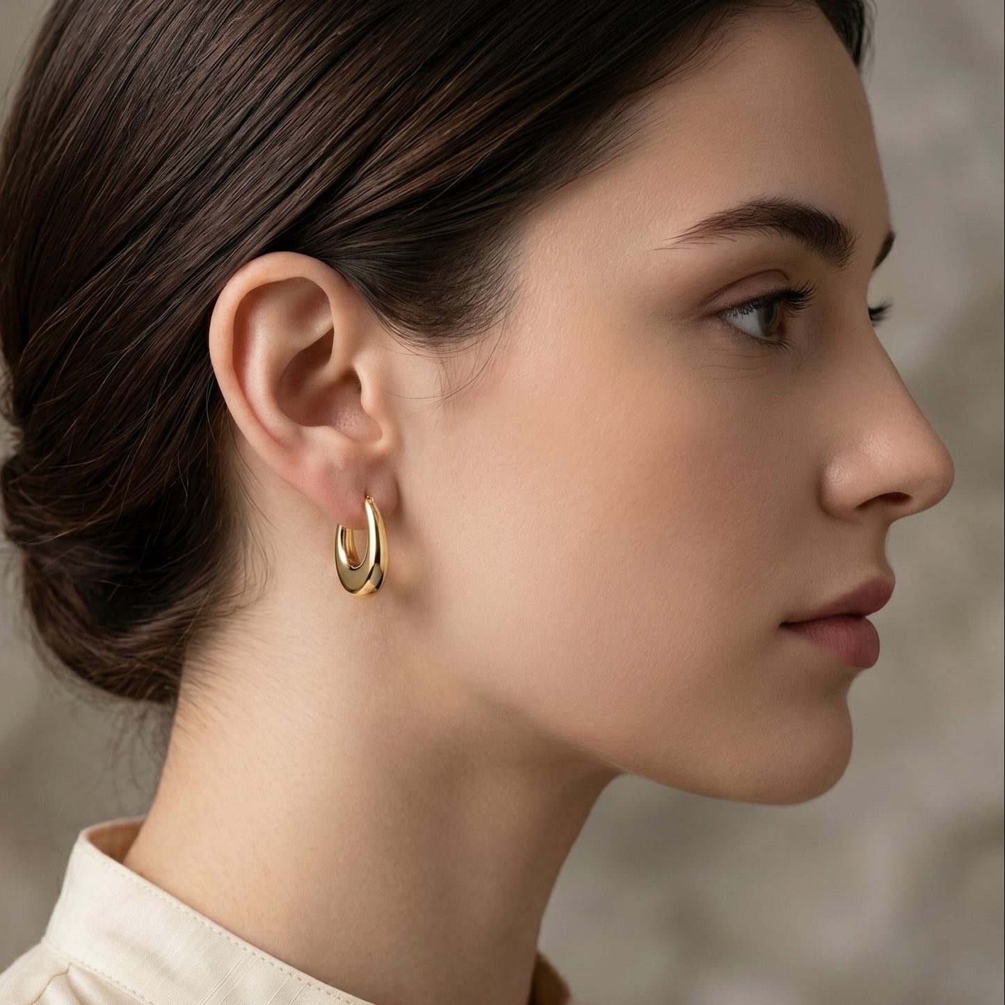 Gold Half Hoop Earrings - Stainless Steel