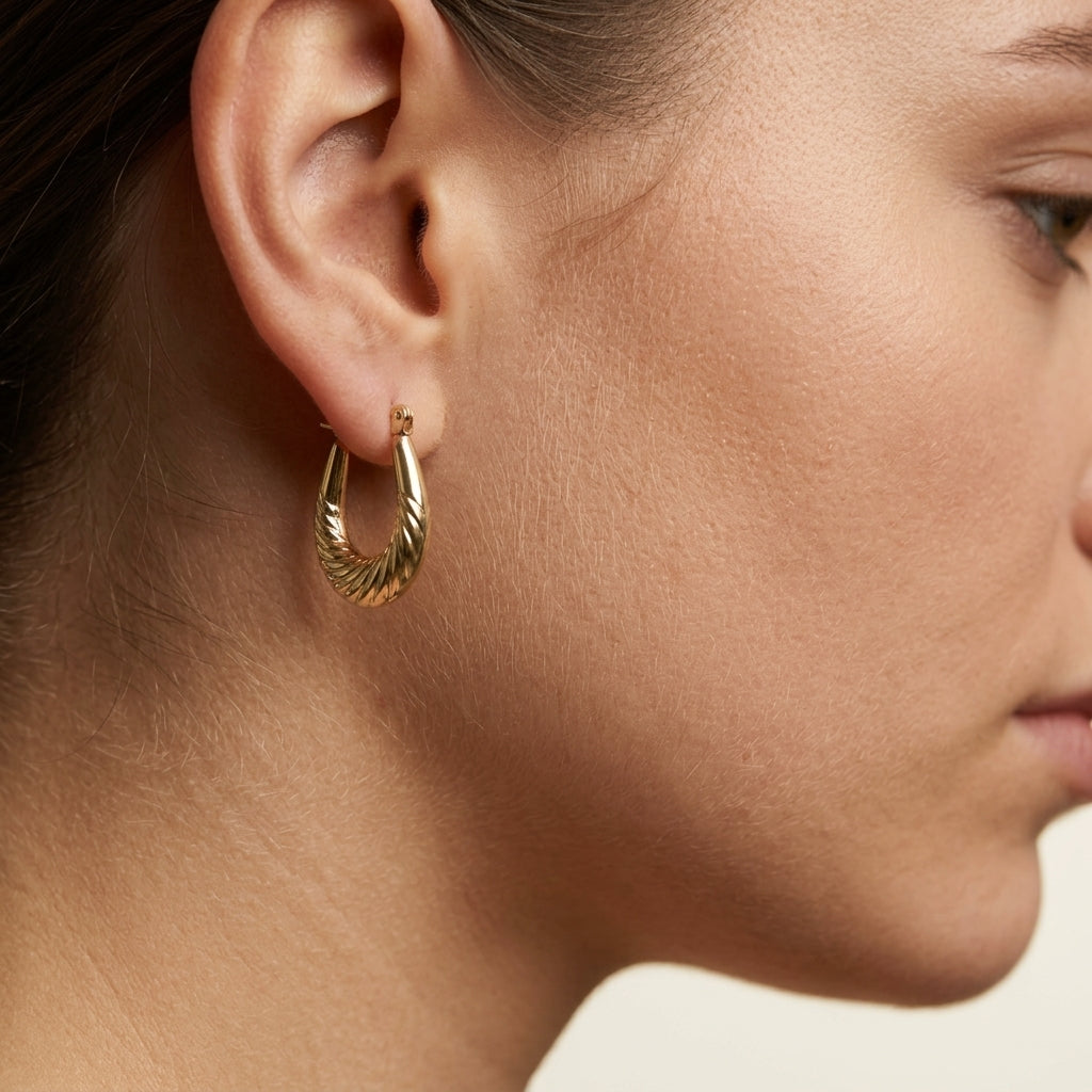 Shrimp Hoop Earrings -Stainless Steel