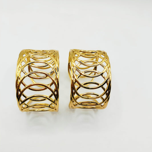 2 WIDE OPEN CUFF BANGLES & RING