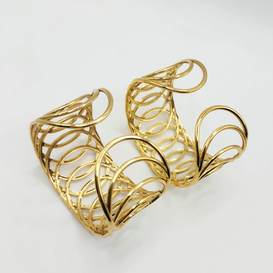 SET OF 2 WIDE OPEN CUFF BANGLES