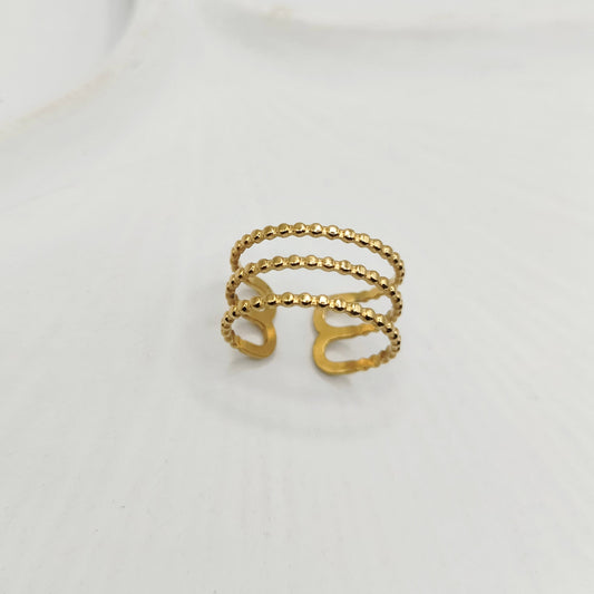 Three Layer Beaded Ring