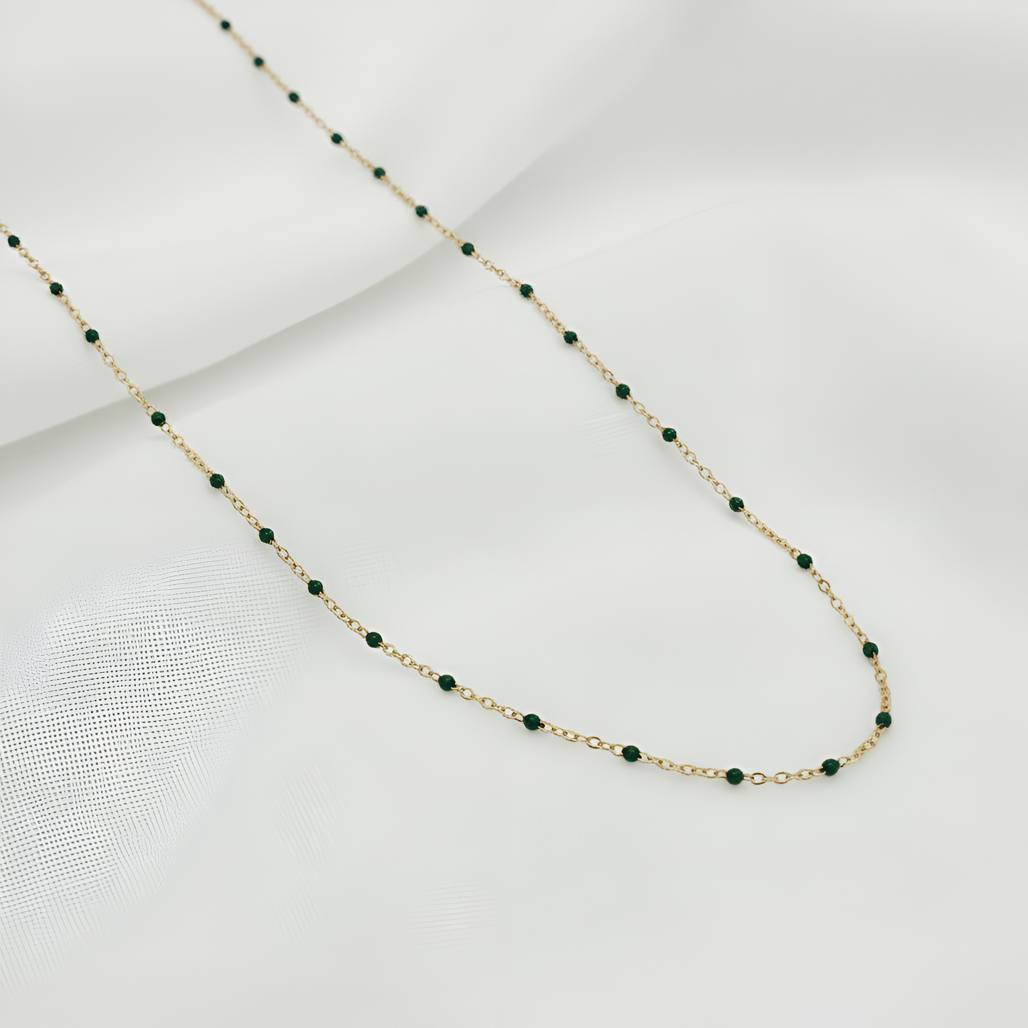 Enamel Beaded Necklace | Stainless Steel