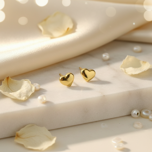 HEART-SHAPED STUD EARRINGS