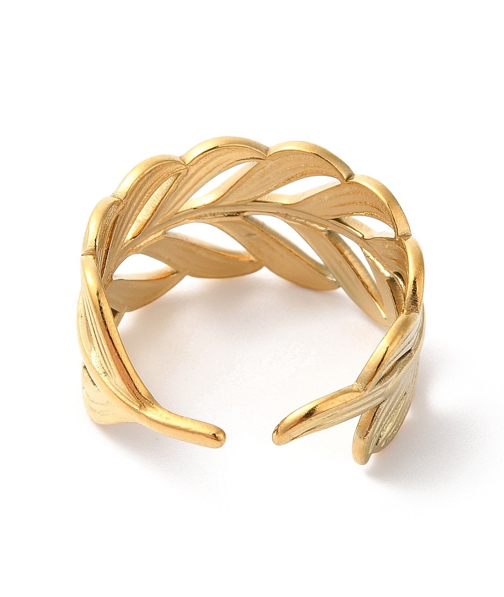 Adjustable Hollow Leaf Ring
