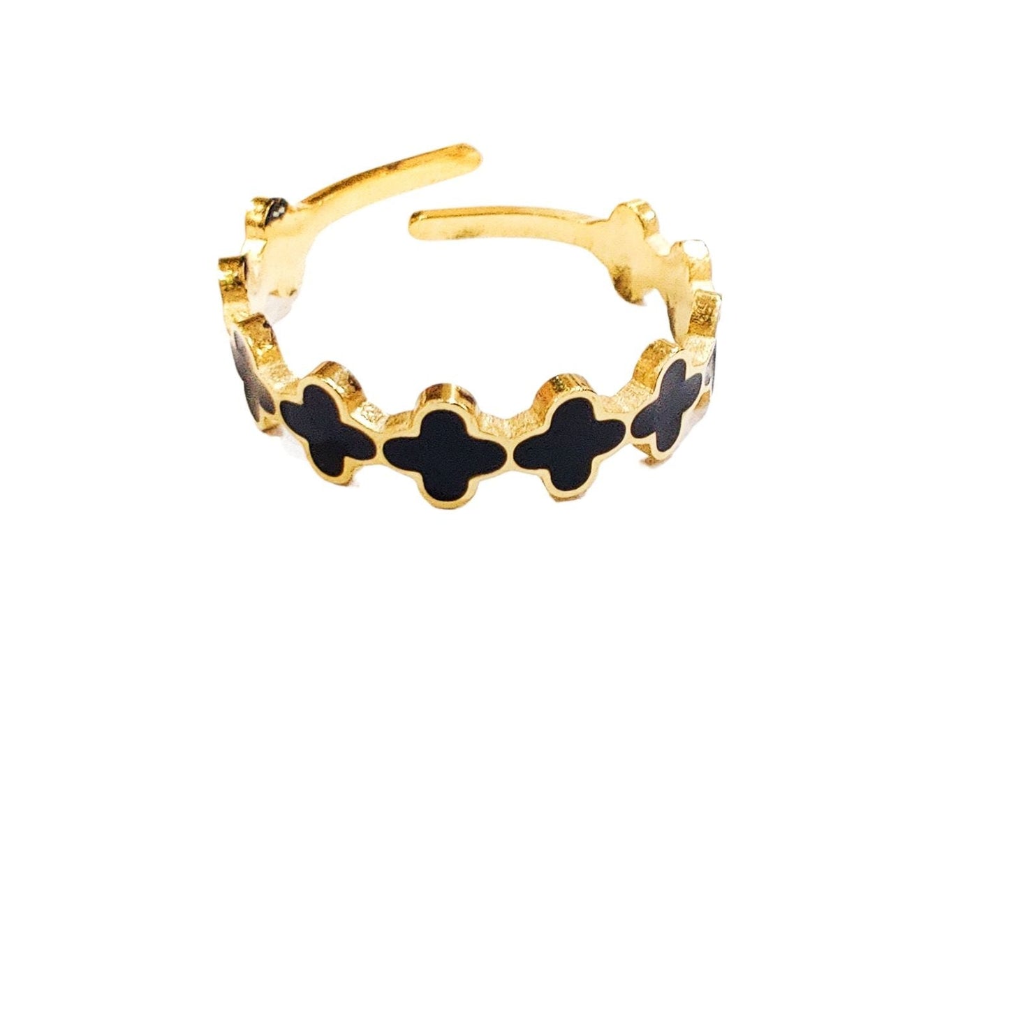 BLACK CLOVER STAINLESS STEEL BANGLE & RING