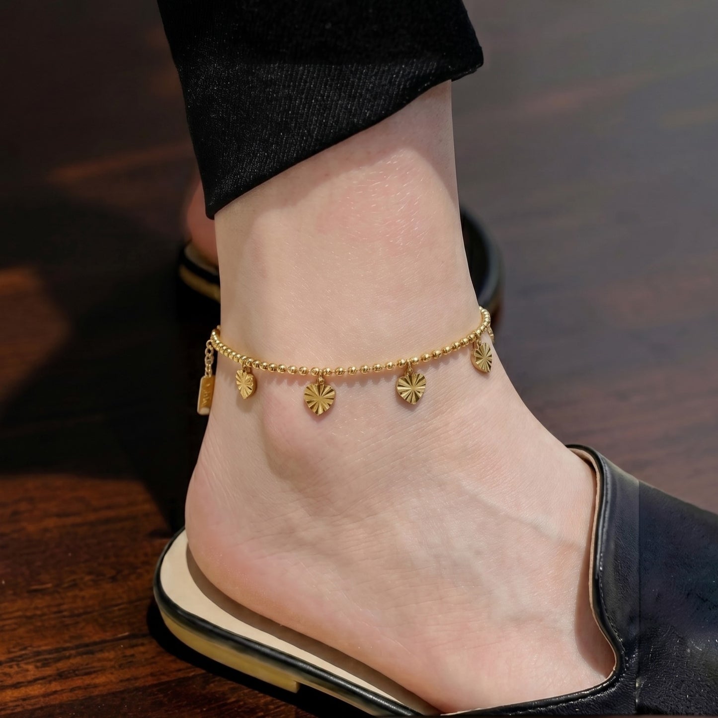 Dangling Heart charms Anklet