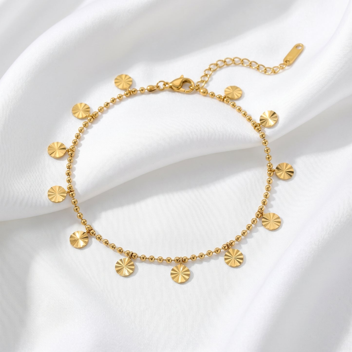 Petal Disc Anklet - Stainless Steel