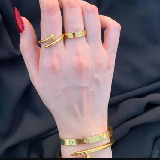 Diamond Love Bracelets And Rings Set