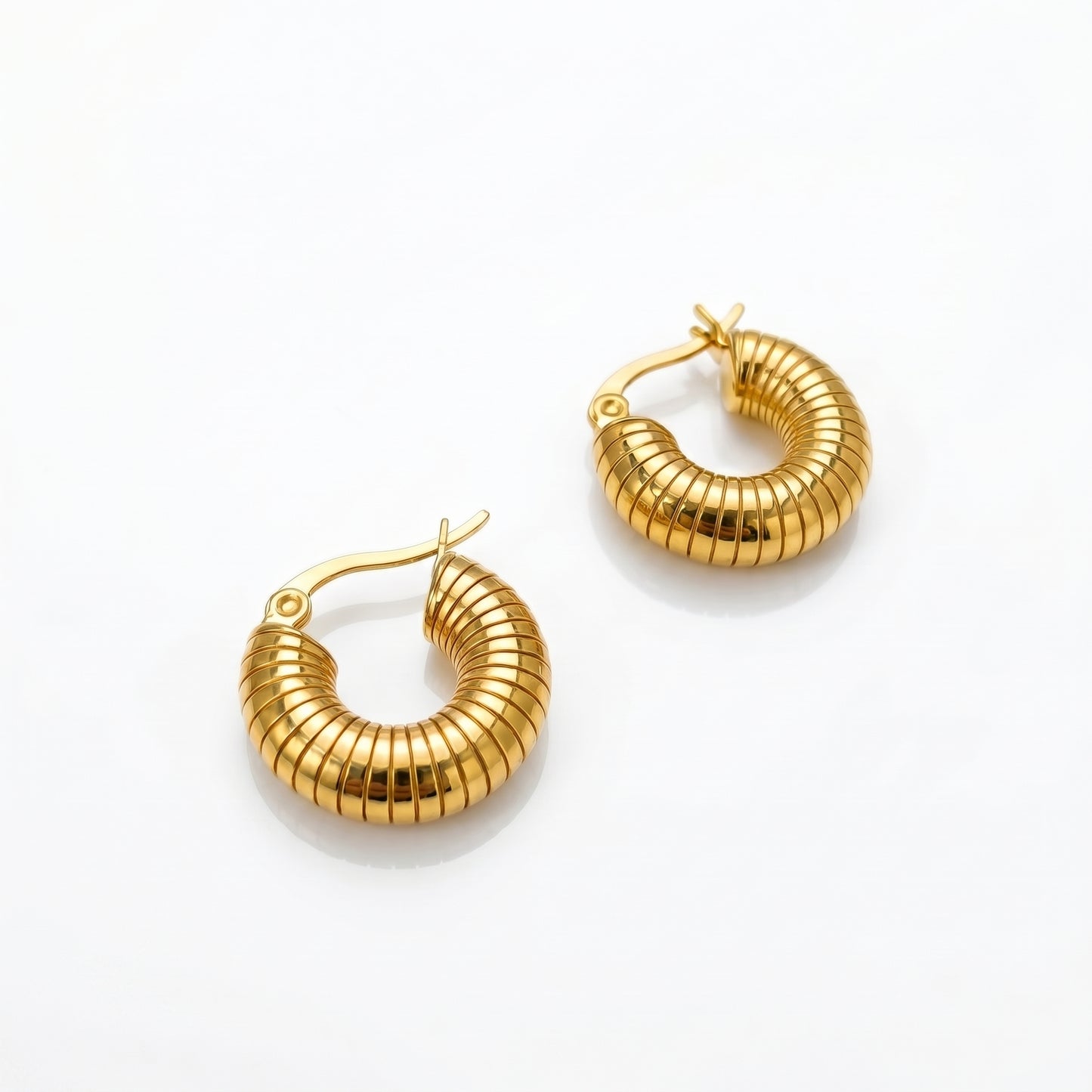 Gold Shrimp Hoop Earrings