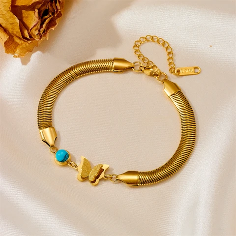 BUTTERFLY & SNAKE CHAIN BRACELET