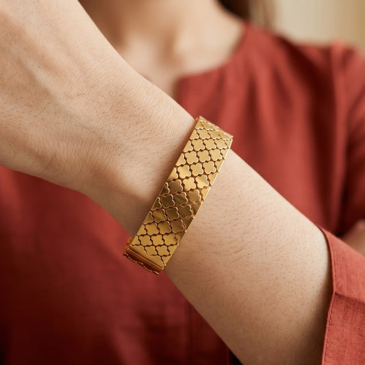 Golden Trellis Bangle | Stainless Steel