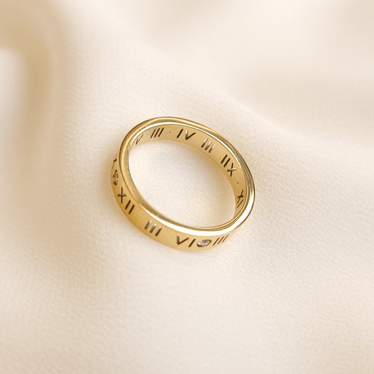 ROMAN NUMERAL BENGLE + RING SET