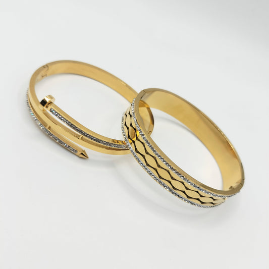 SET OF 2 PREMIUIM BANGLES STAINLESS STEEL