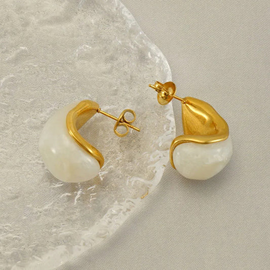FAUX PEARL DECOR HOOPS