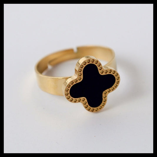 Black Clover bangle with Adjustable ring
