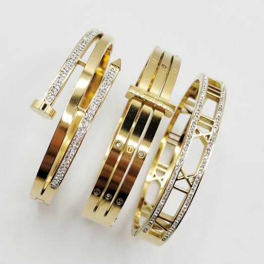 DEAL SET STAINLESS STEEL BANGLES