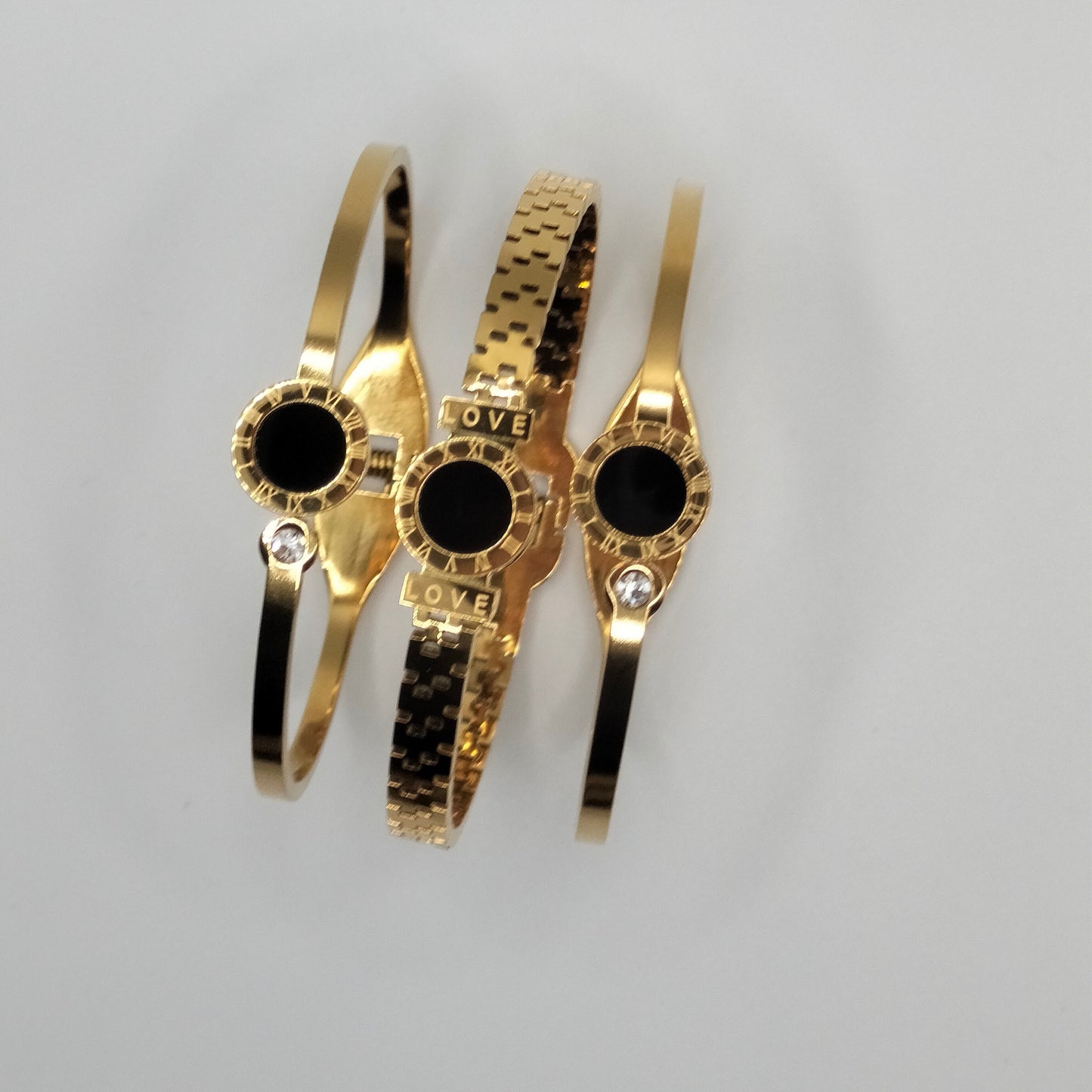 SET OF 3 BANGLES NUMERAL AND BALCK GUTTA