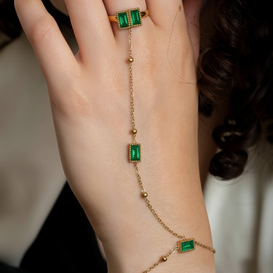 Crystal Chain Ring Bracelet