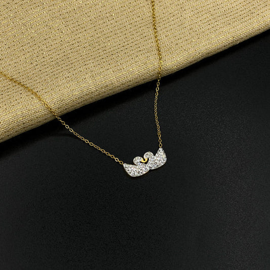 ELEGANT DOUBLE WHITE SWAN NECKLACE