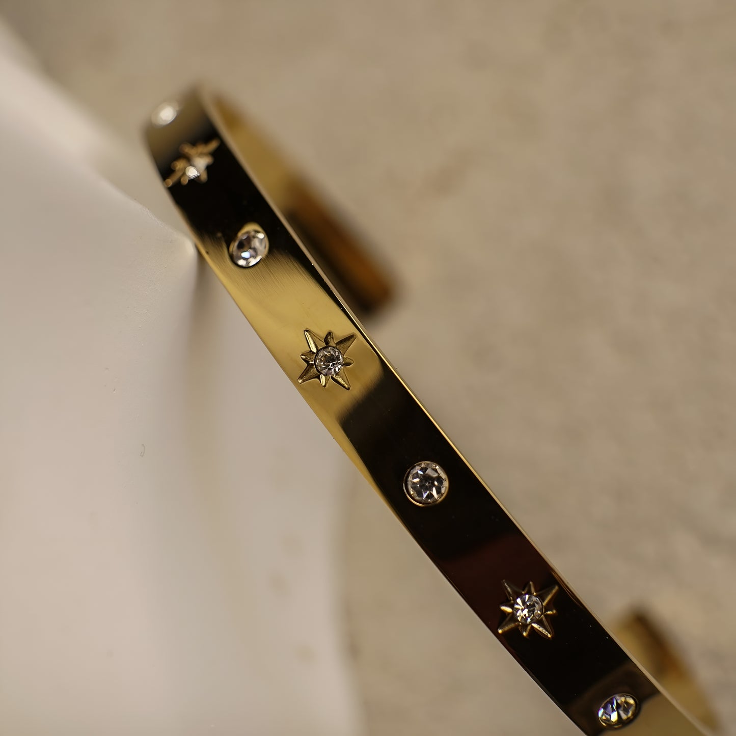 Diamond Star Cuff Bangle-Stainless Steel