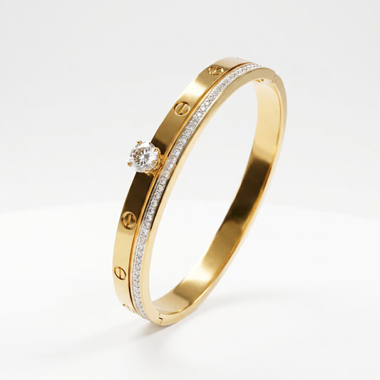 Premium Diamond Bangle - Stainless Steel