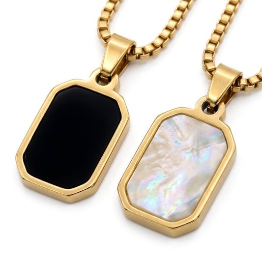 Small Square Necklace (Dual Sided)