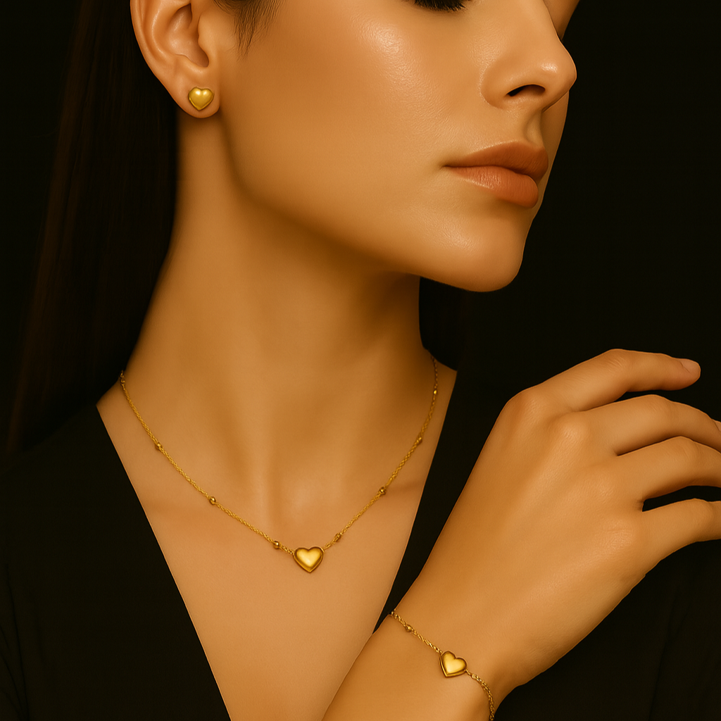 Minimal Heart Set- Stainless Steel - Anti Tarnishing