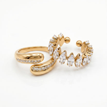 Exclusive 2-Piece Statement Rings Deal - Adjustable