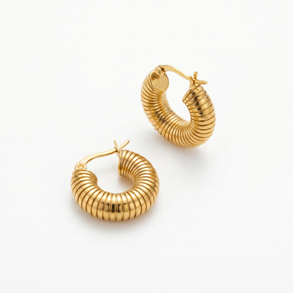 Gold Shrimp Hoop Earrings