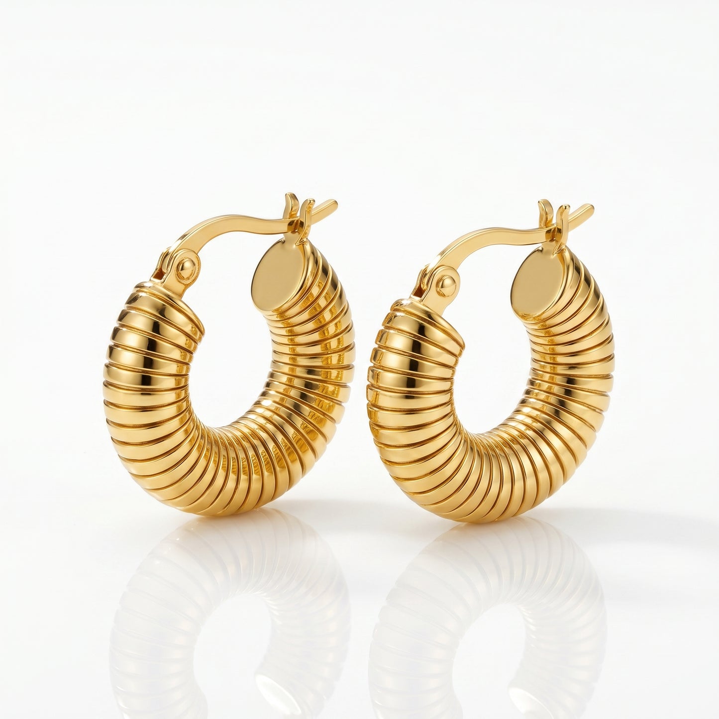 Gold Shrimp Hoop Earrings