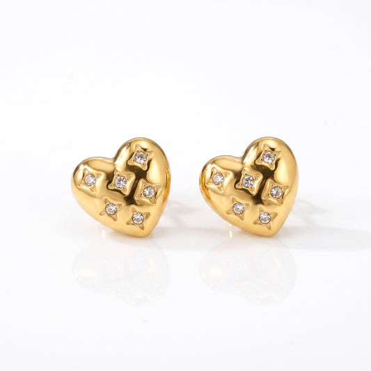 Star Kissed Heart Studs