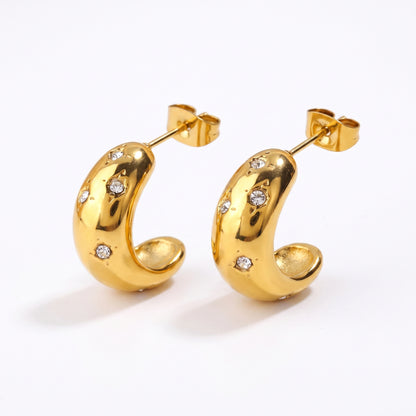 Domed Starburst Studs Earrings