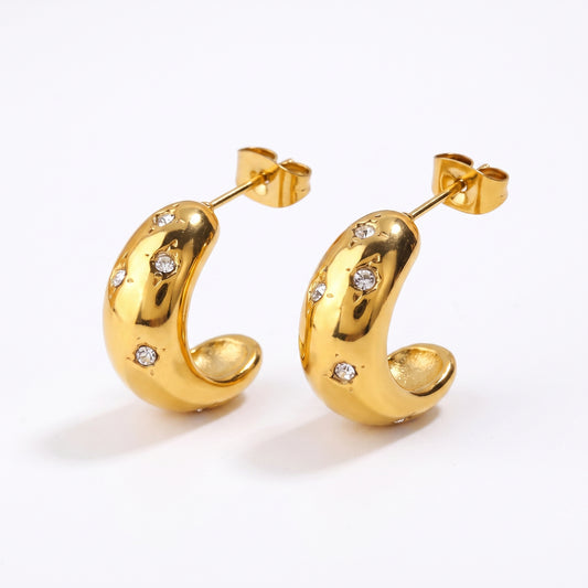 Domed Starburst Studs Earrings