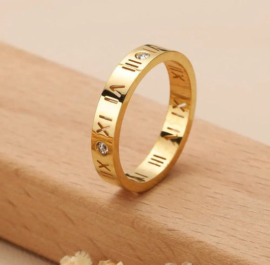 Roman Numeral Band Ring