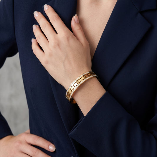 Elara Diamond Bangle - Stainless Steel