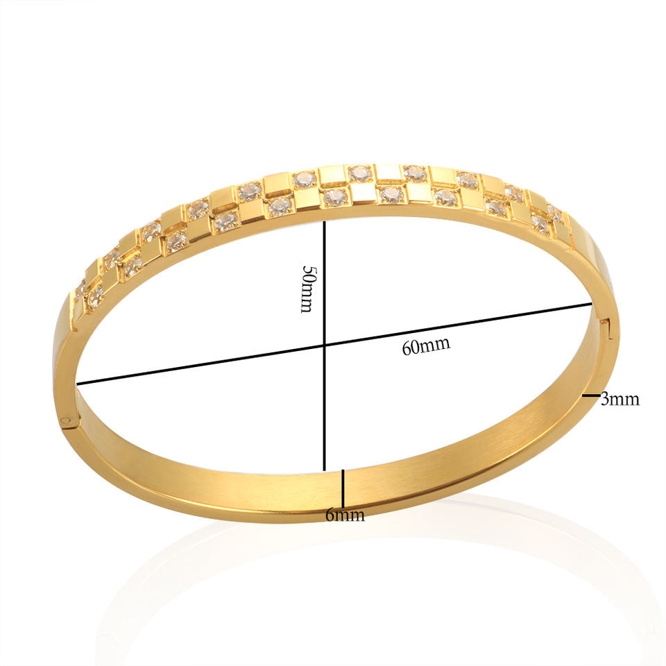 Luxury Square Rhinestone Bangles Bracelets