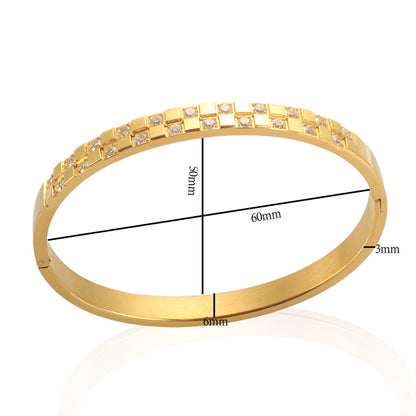 Luxury Square Rhinestone Bangles Bracelets