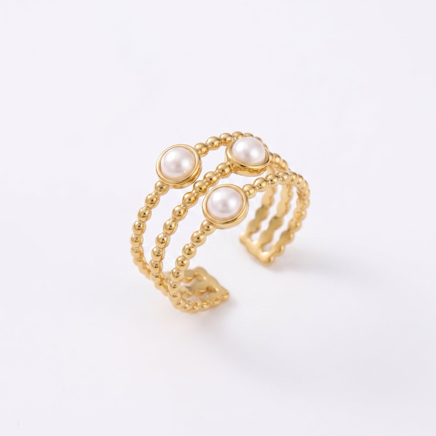 Camellia Pearl Ring - Adjustable