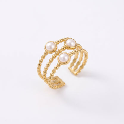 Camellia Pearl Ring - Adjustable