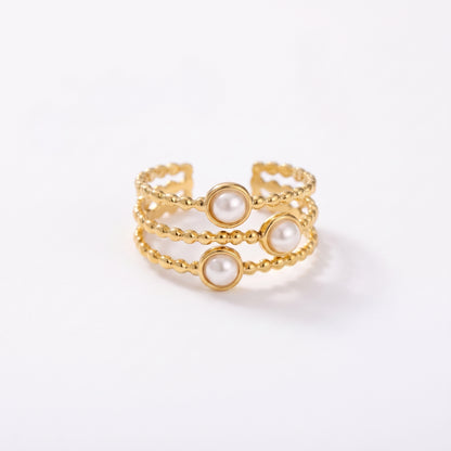 Camellia Pearl Ring - Adjustable